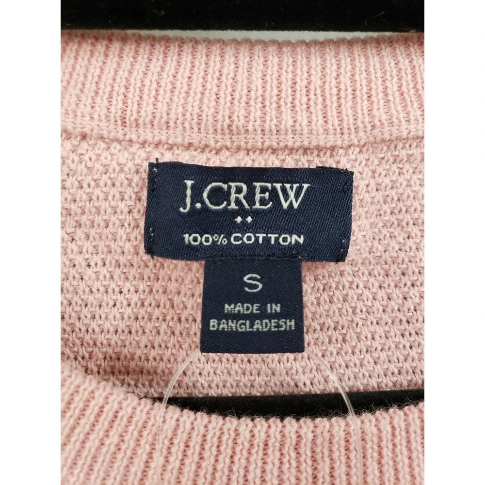 NEW LIGHTWEGIHT J Crew Mens PINK Waffle Knit Crewneck Sweater BABY SHOWER‎